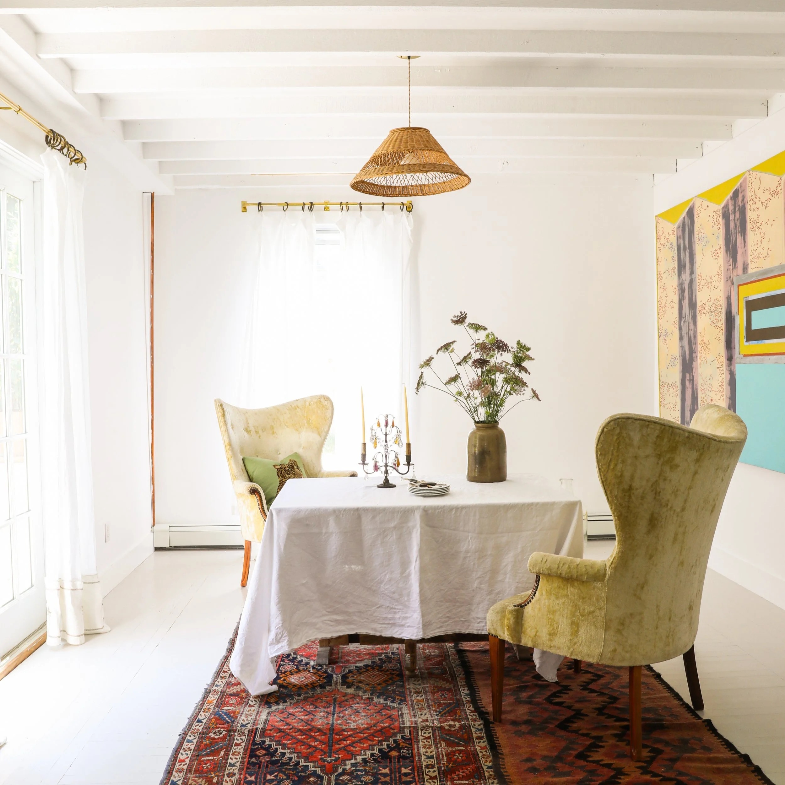 A characterful gathering room with mixed antiques