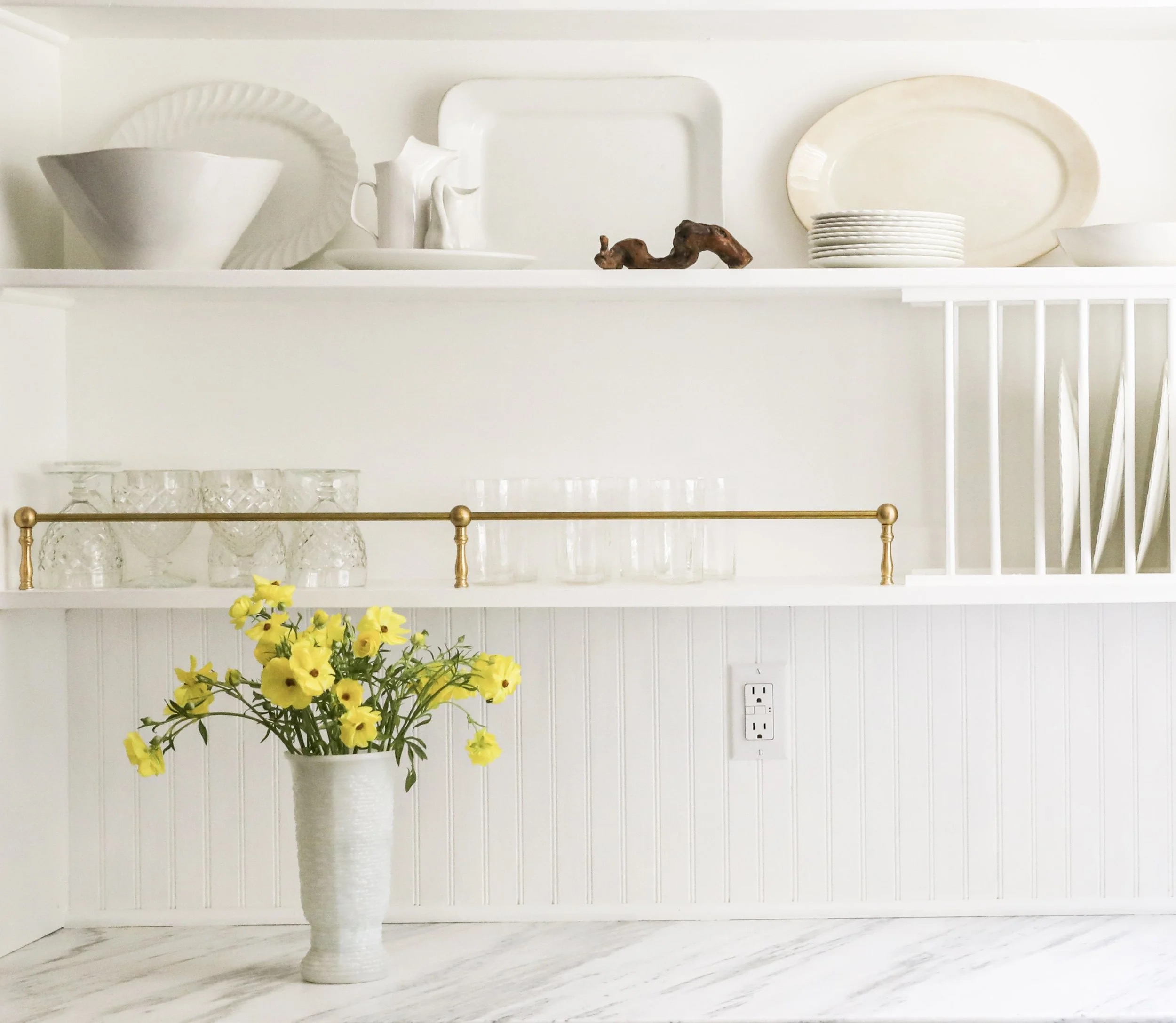 An artful corner with original works and storied objects