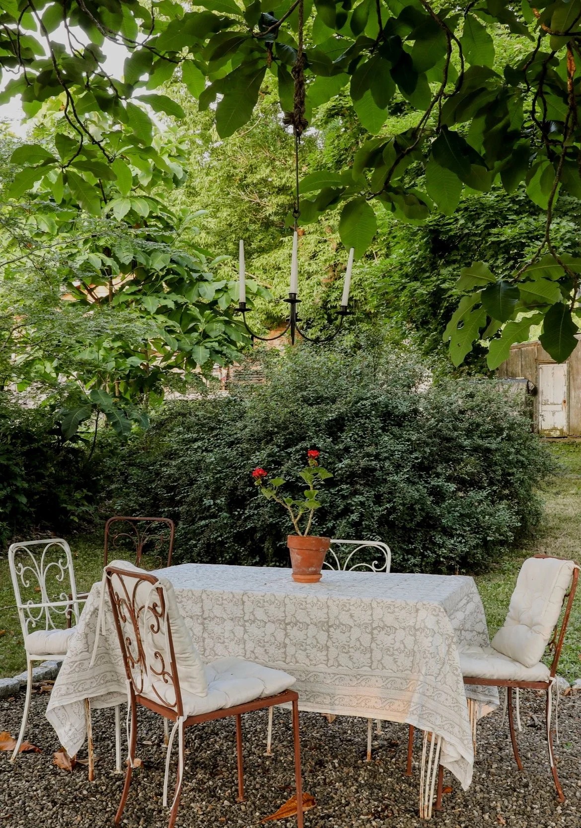 A gathering space detail with one-of-a-kind pieces