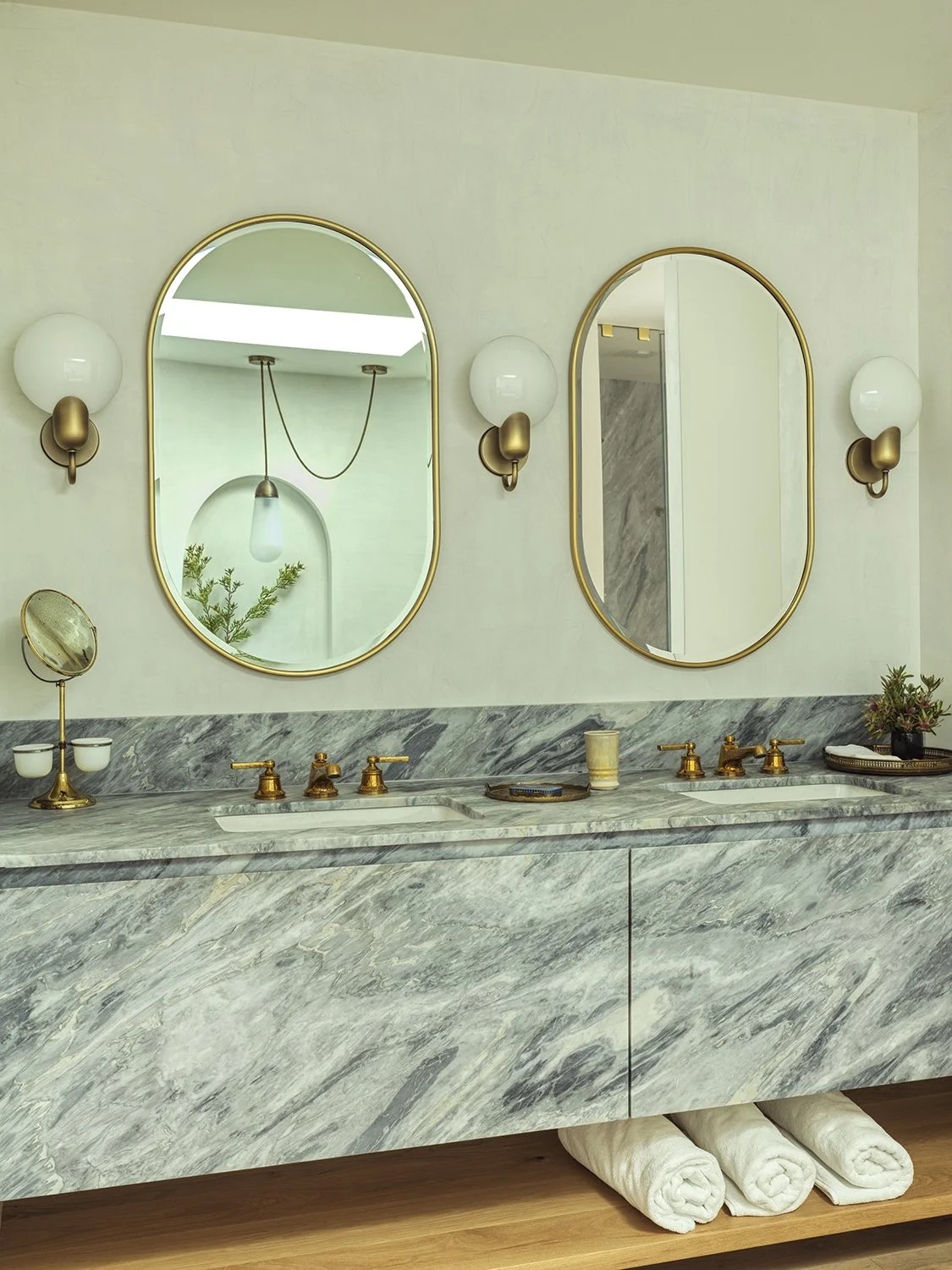A color-rich bathroom detail by Hallie Goodman